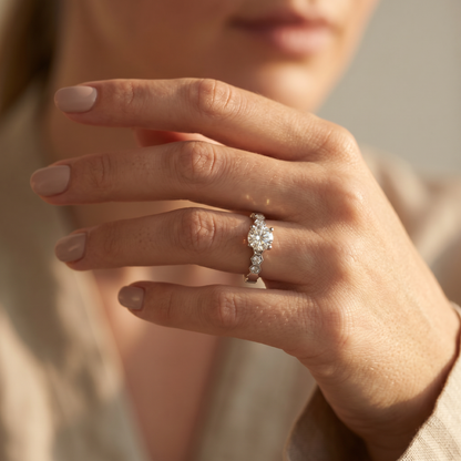 Moissanite Honeycomb Ring
