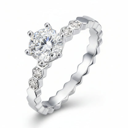 Moissanite Honeycomb Ring
