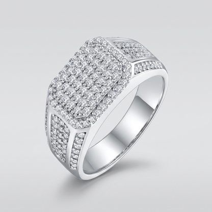 Moissanite Iced Out Herrenring