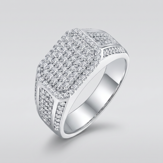 Moissanite Iced Out Herrenring