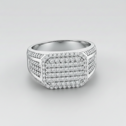 Moissanite Iced Out Herrenring