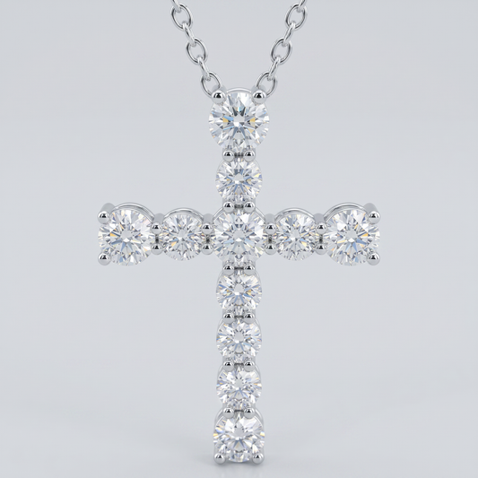 Moissanite Iced Out Kreuzkette