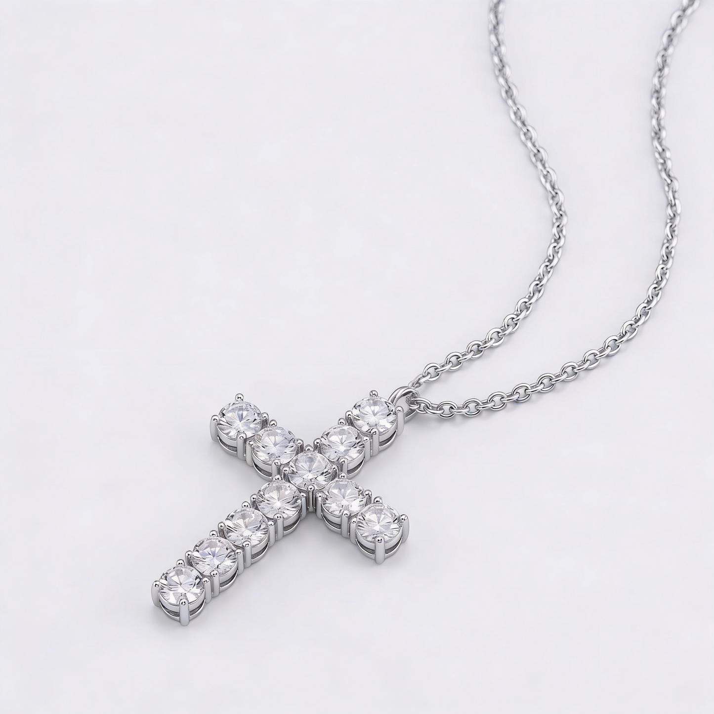Moissanite Iced Out Kreuzkette