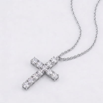 Moissanite Iced Out Kreuzkette