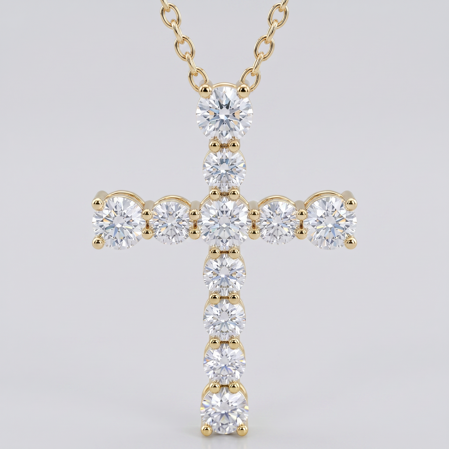 Moissanite Iced Out Kreuzkette