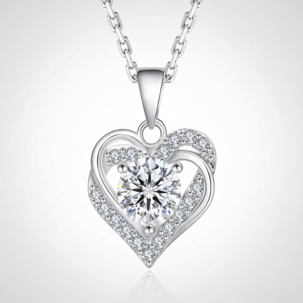 Moissanite Infinity Herz Halskette