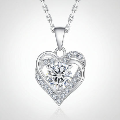 Moissanite Infinity Herz Halskette
