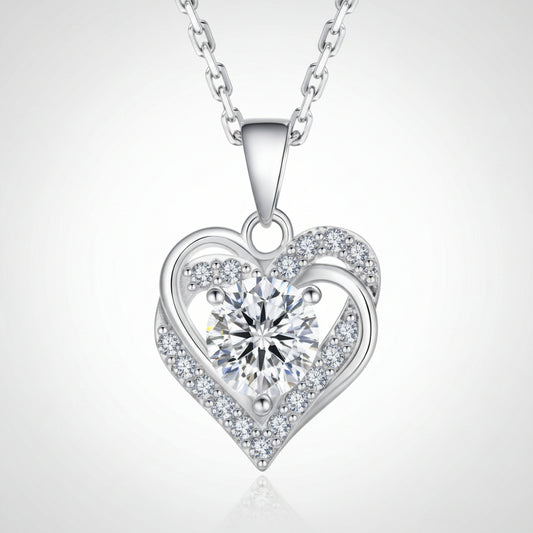 Moissanite Infinity Herz Halskette