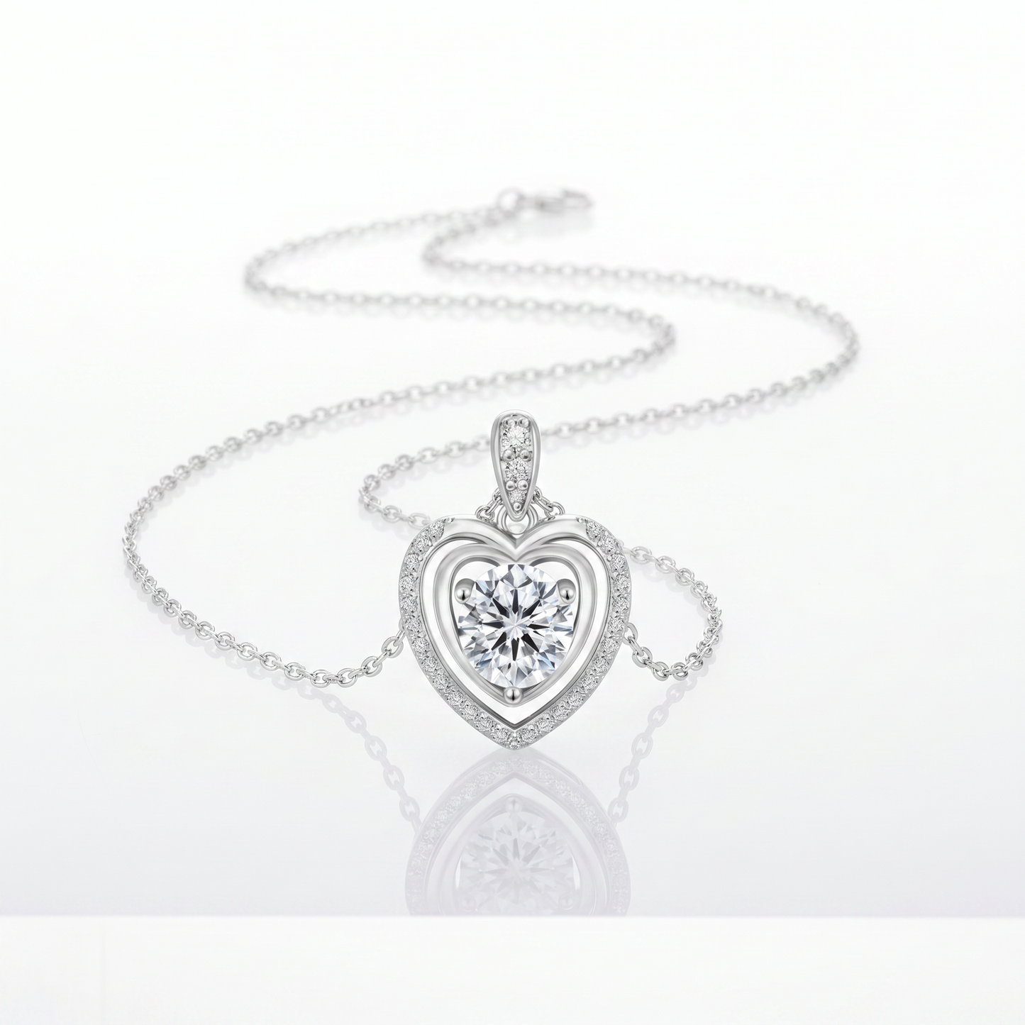 Moissanite Infinity Herz Halskette
