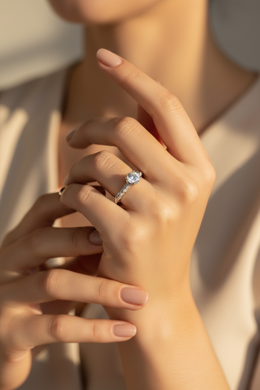 Moissanite Kronen Ring