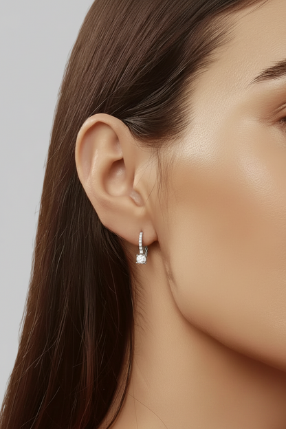 Moissanite Leverback Solitär Ohrstecker