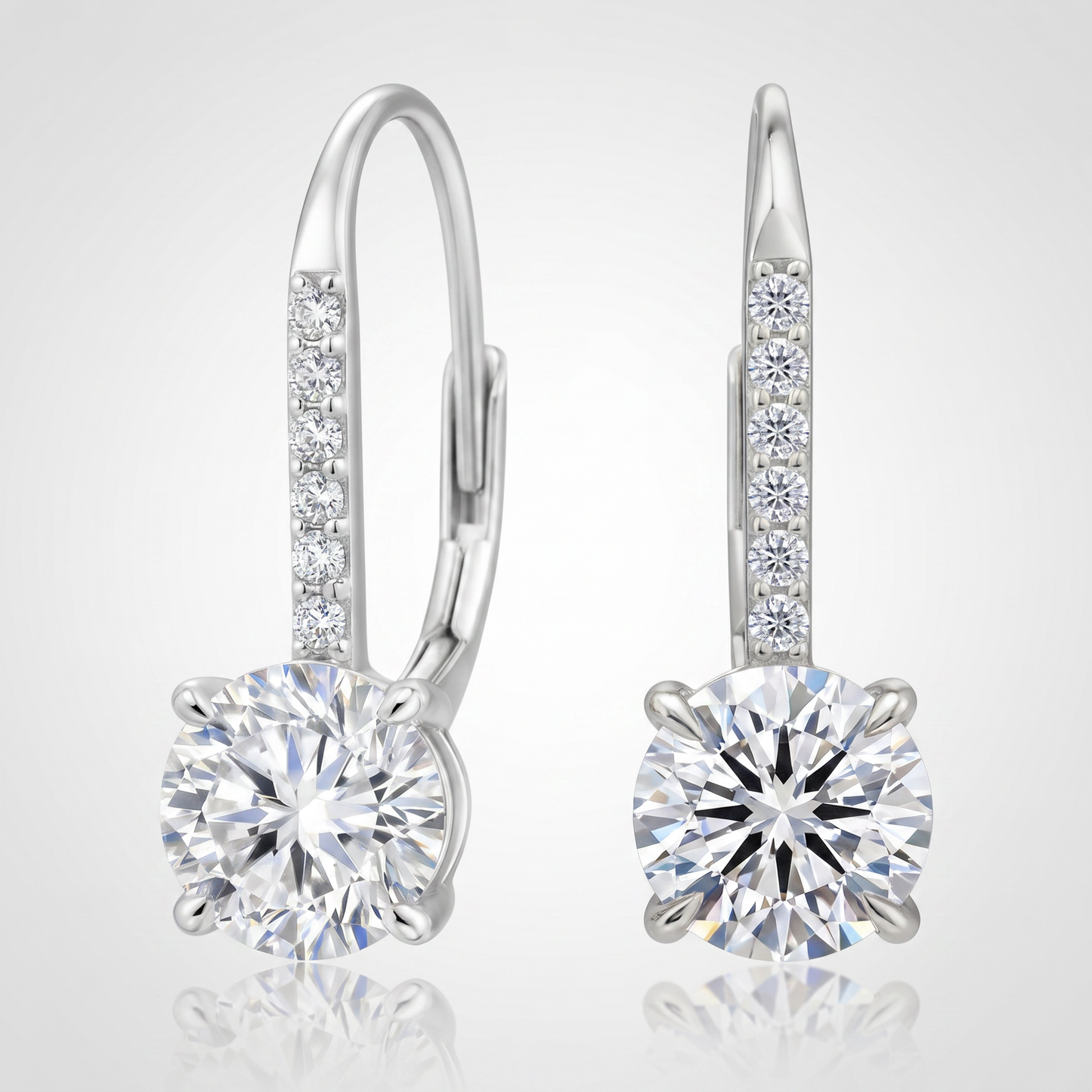 Moissanite Leverback Solitär Ohrstecker