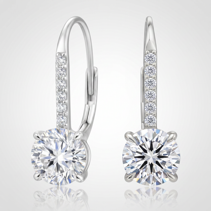 Moissanite Leverback Solitär Ohrstecker