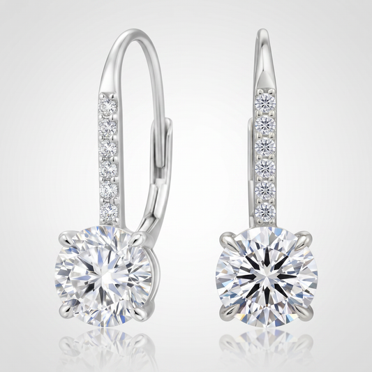 Moissanite Leverback Solitär Ohrstecker