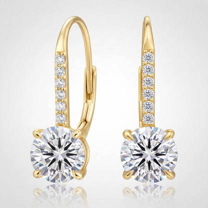 Moissanite Leverback Solitär Ohrstecker