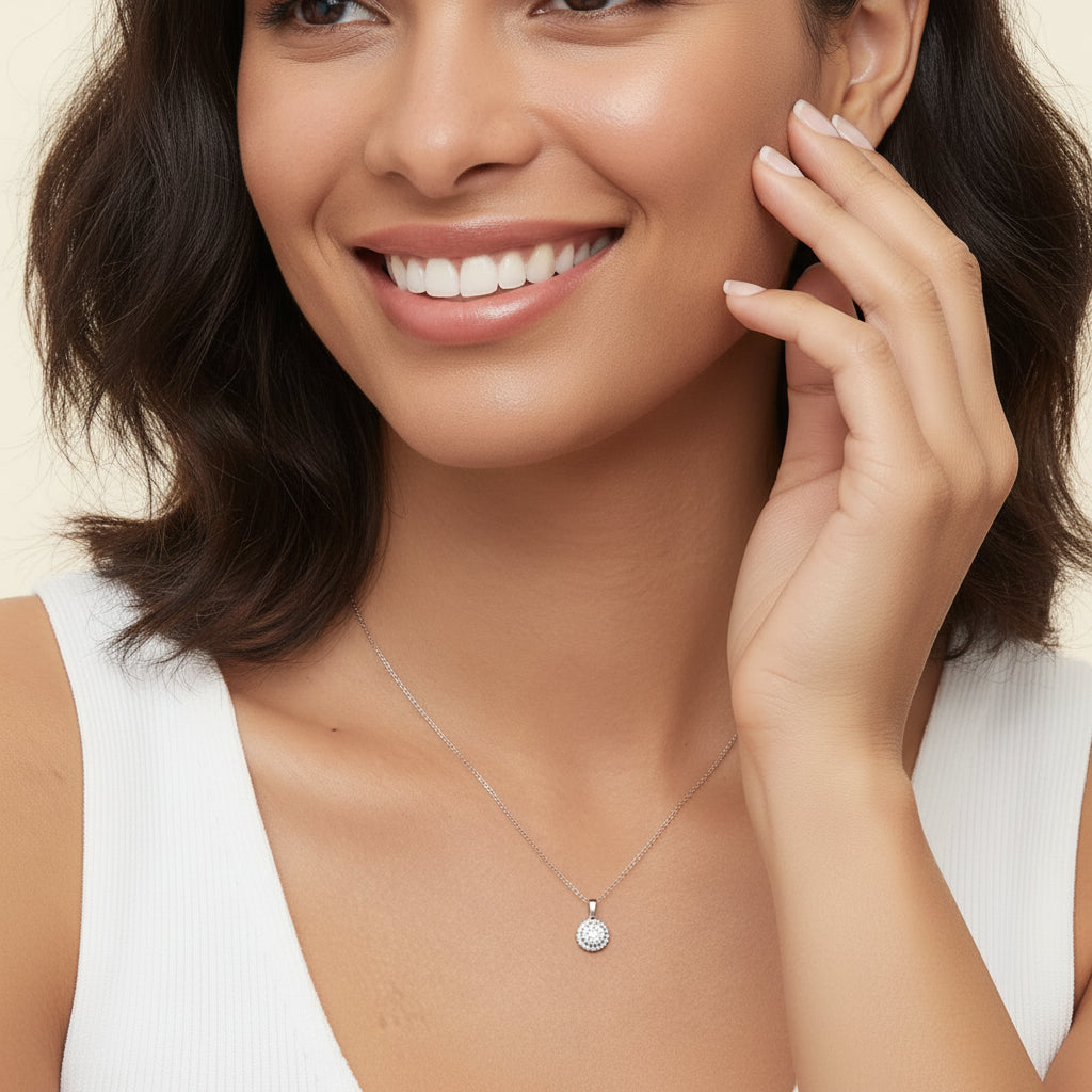 Moissanite Luna Halskette