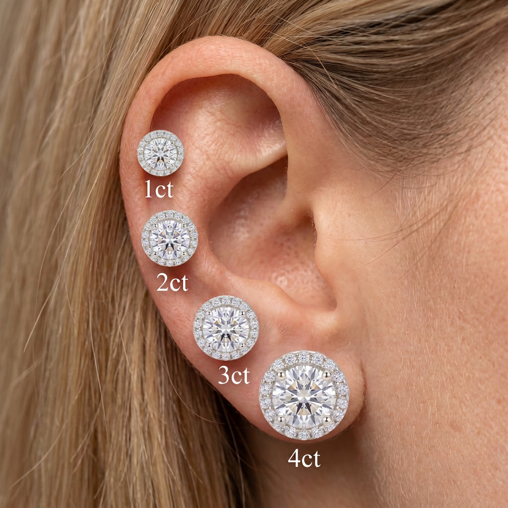 Moissanite Luna Ohrstecker