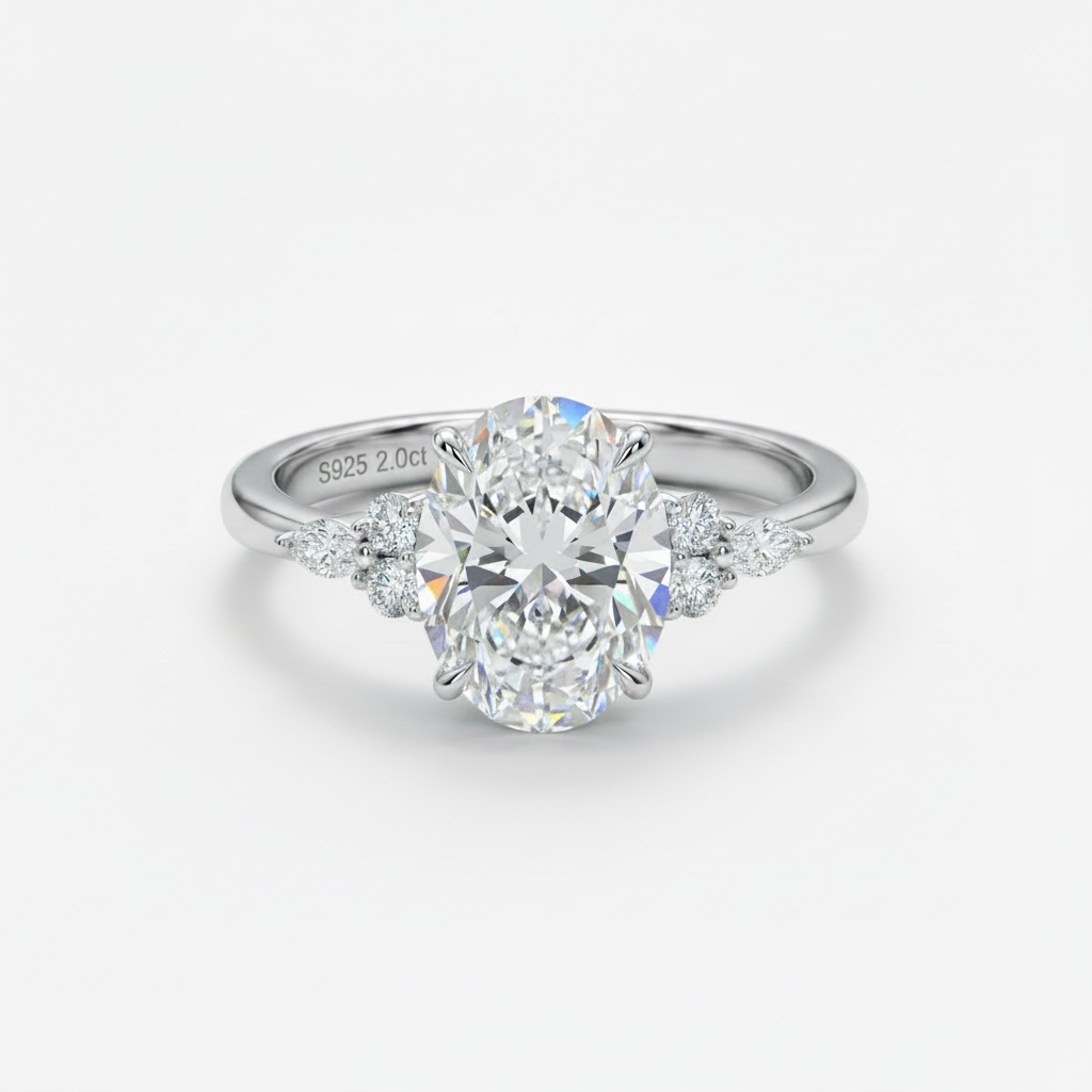 Moissanite Orbit Ring