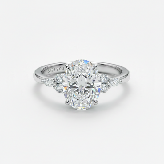 Moissanite Orbit Ring