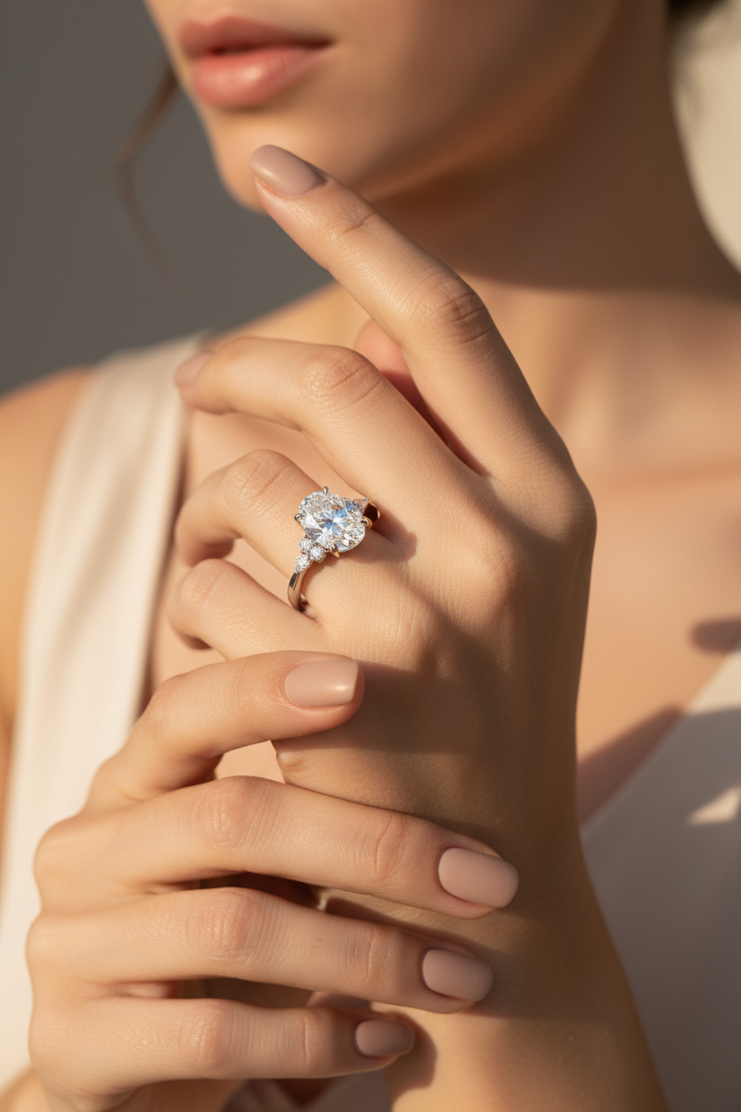 Moissanite Orbit Ring