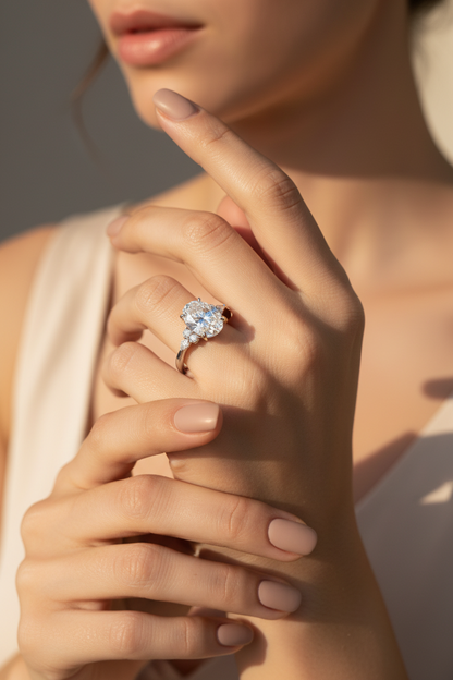 Moissanite Orbit Ring