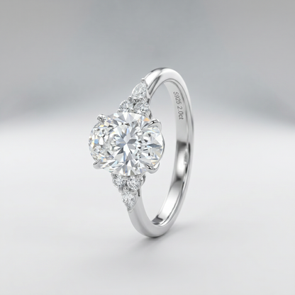 Moissanite Orbit Ring