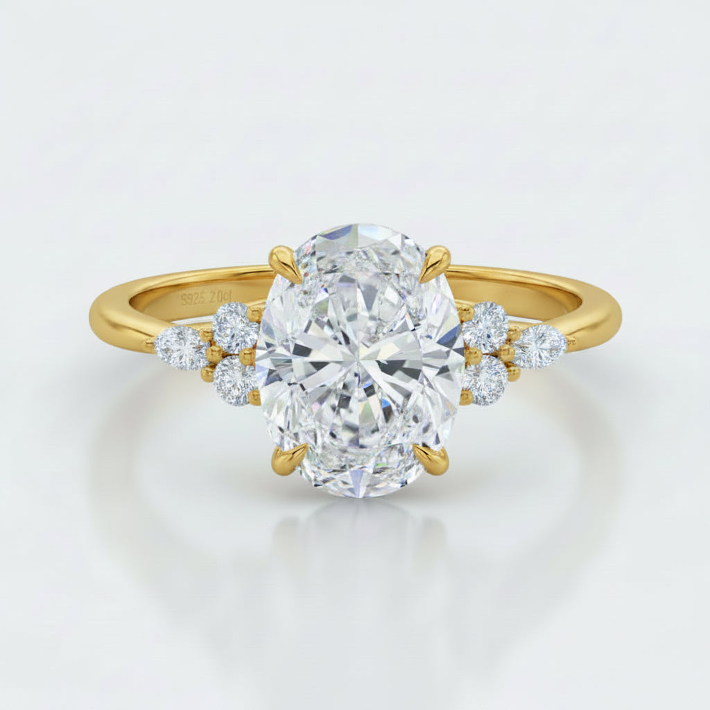 Moissanite Orbit Ring