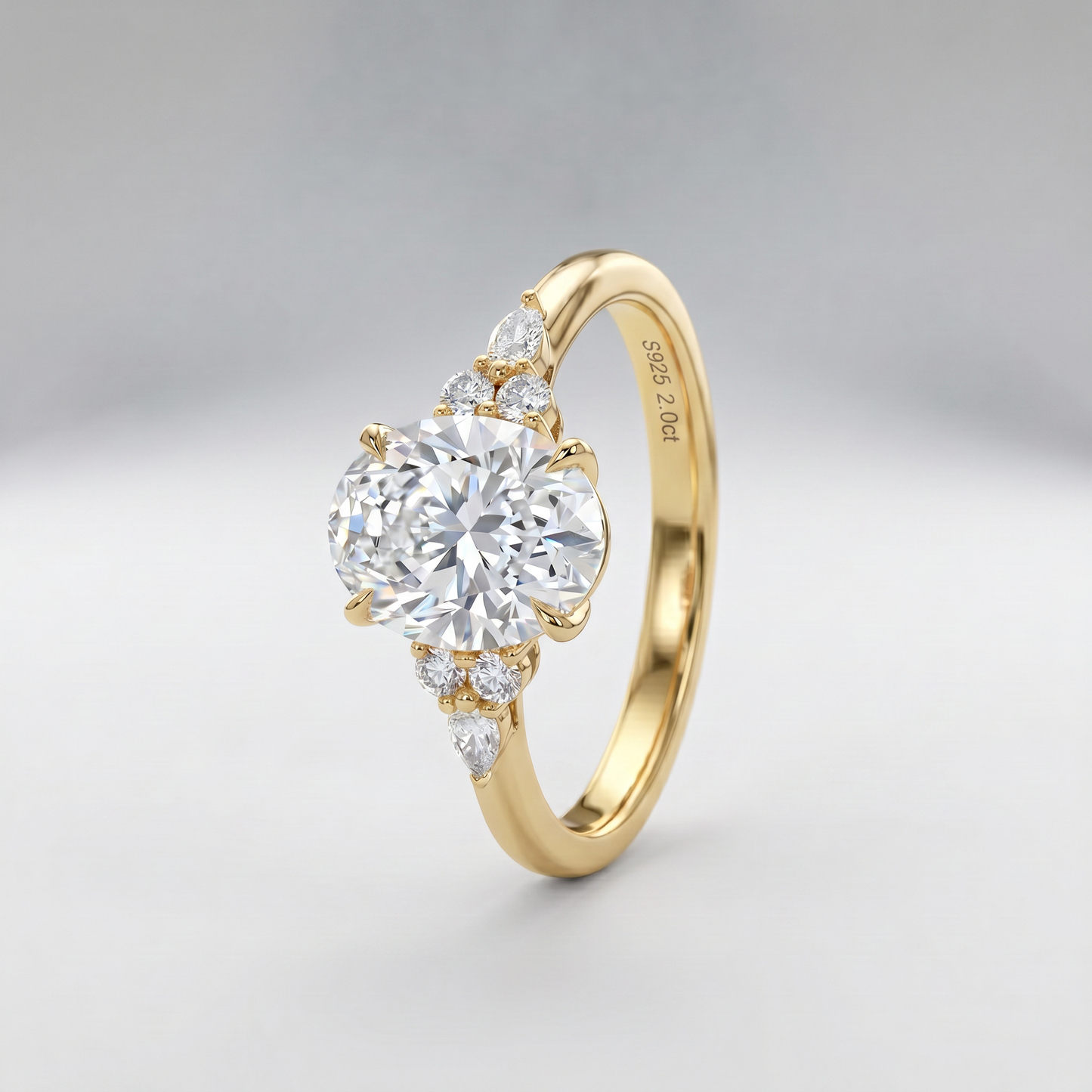 Moissanite Orbit Ring