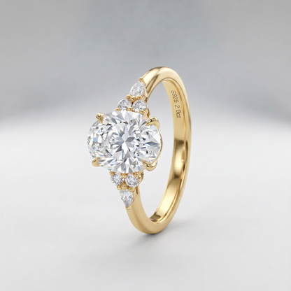 Moissanite Orbit Ring