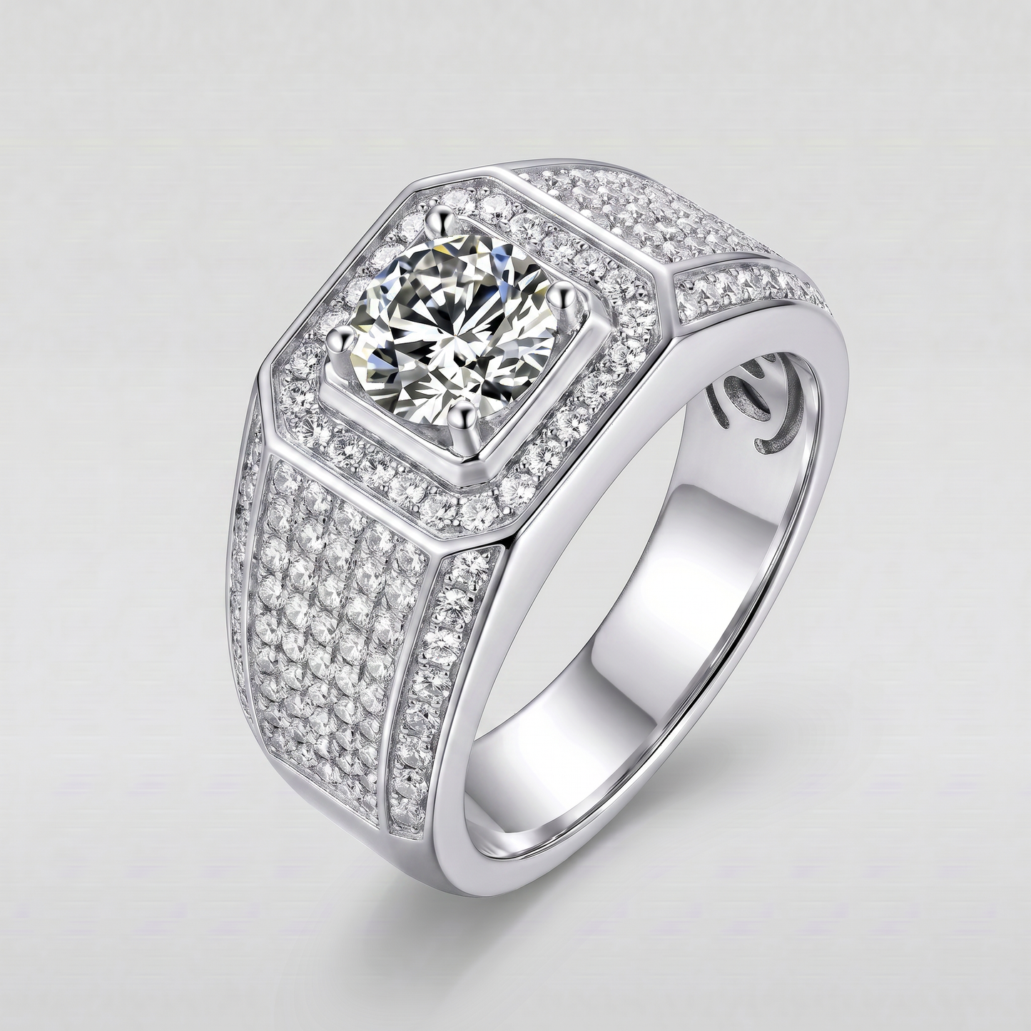 Moissanite Pavé Herrenring
