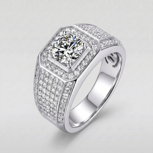 Moissanite Pavé Herrenring