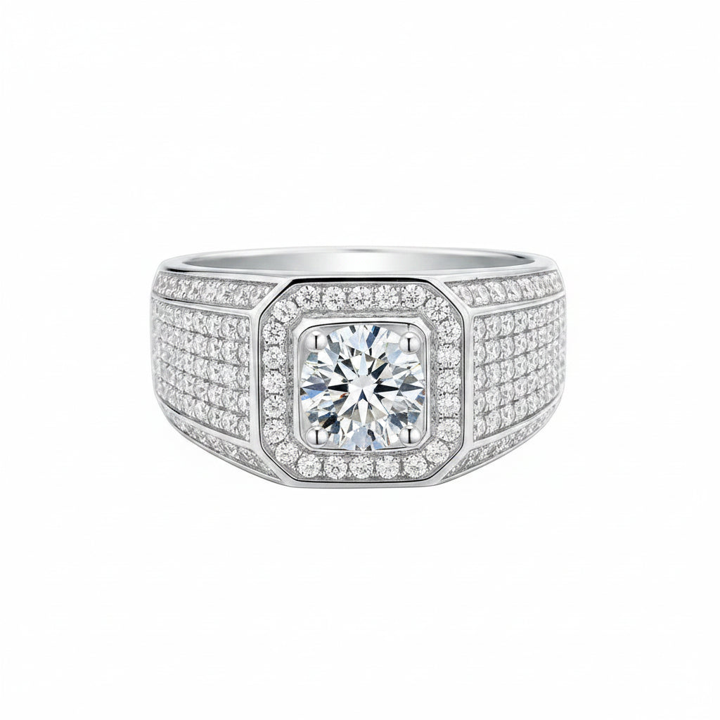 Moissanite Pavé Herrenring
