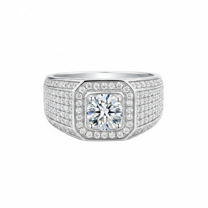 Moissanite Pavé Herrenring