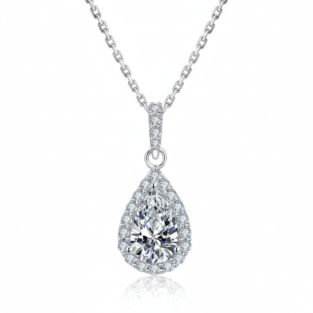 Moissanite Tropfen Halskette