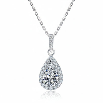 Moissanite Tropfen Halskette