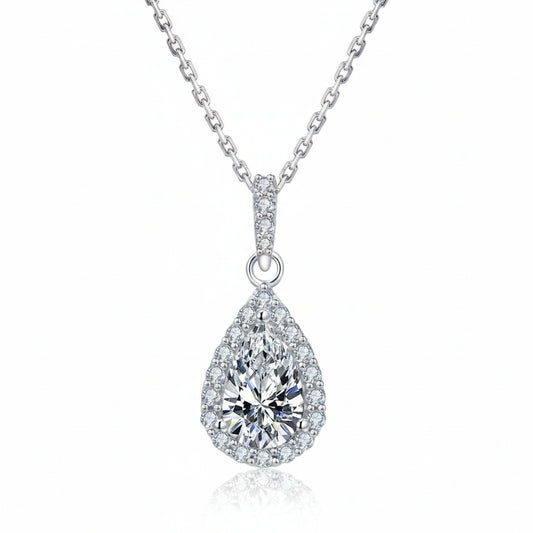 Moissanite Tropfen Halskette