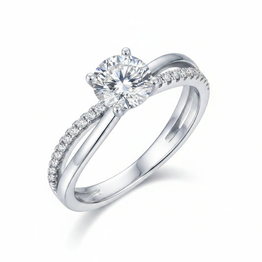 Moissanite Twist Ring