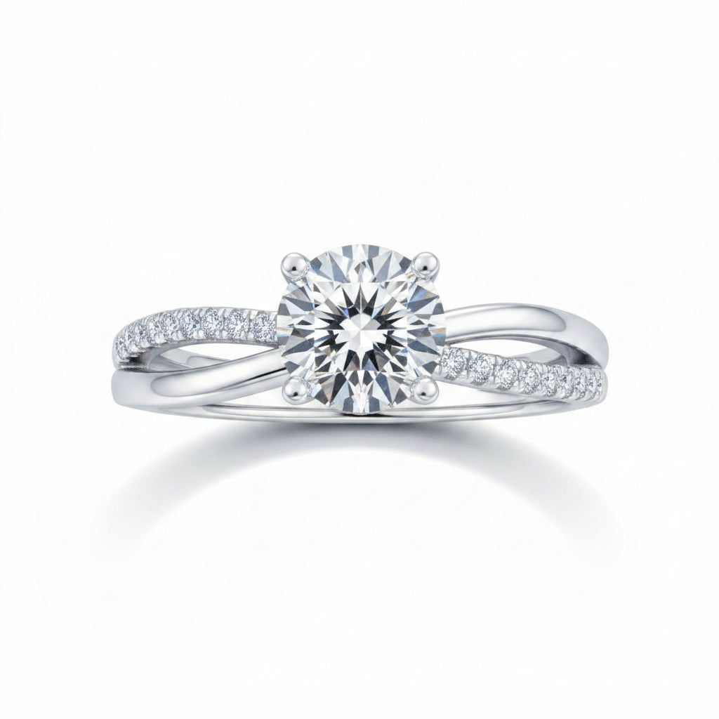 Moissanite Twist Ring