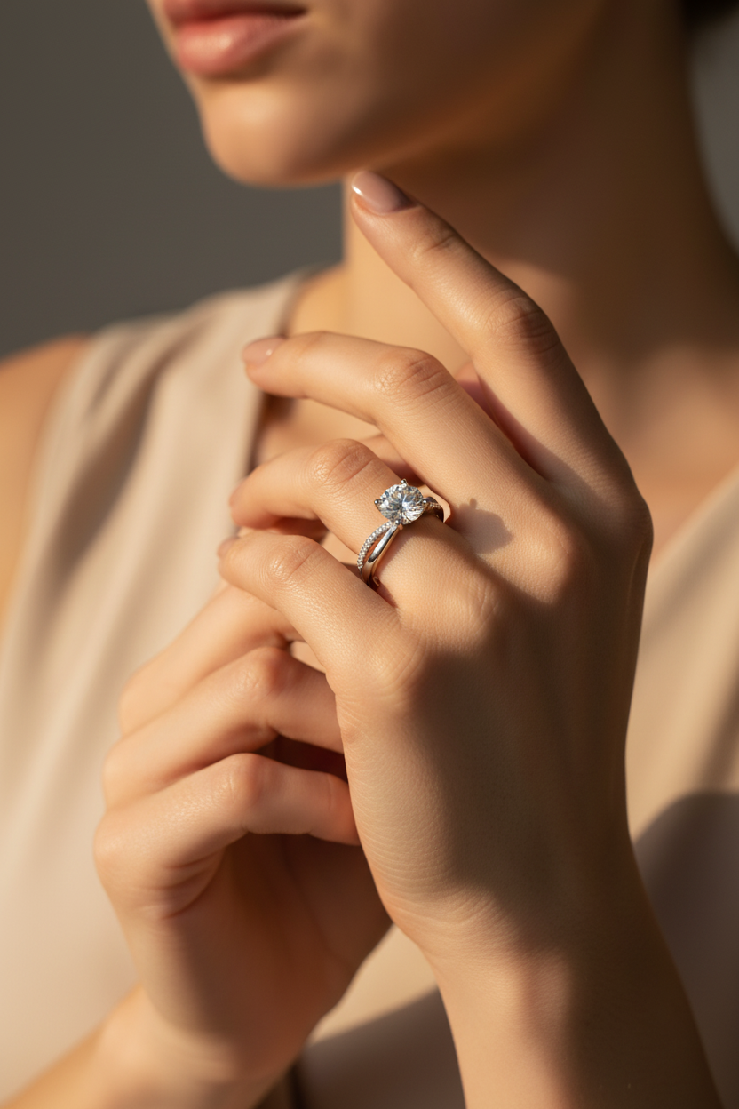 Moissanite Twist Ring