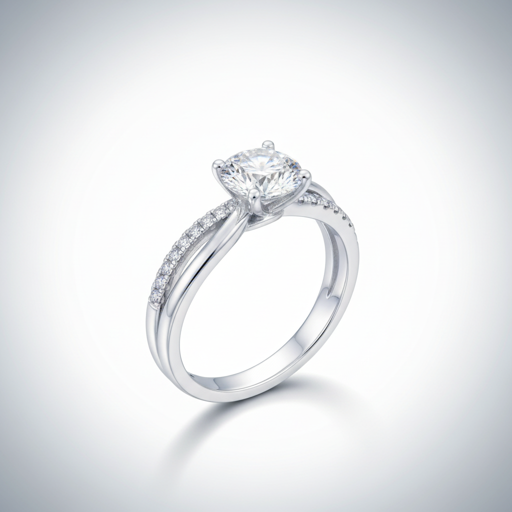 Moissanite Twist Ring