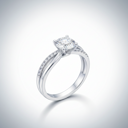 Moissanite Twist Ring