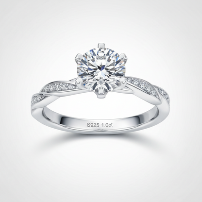 Moissanite Twisted Edge Ring