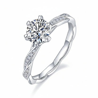 Moissanite Twisted Edge Ring