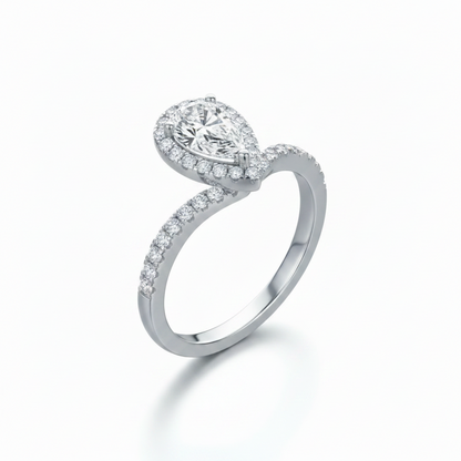 Moissanite V-Drop Ring