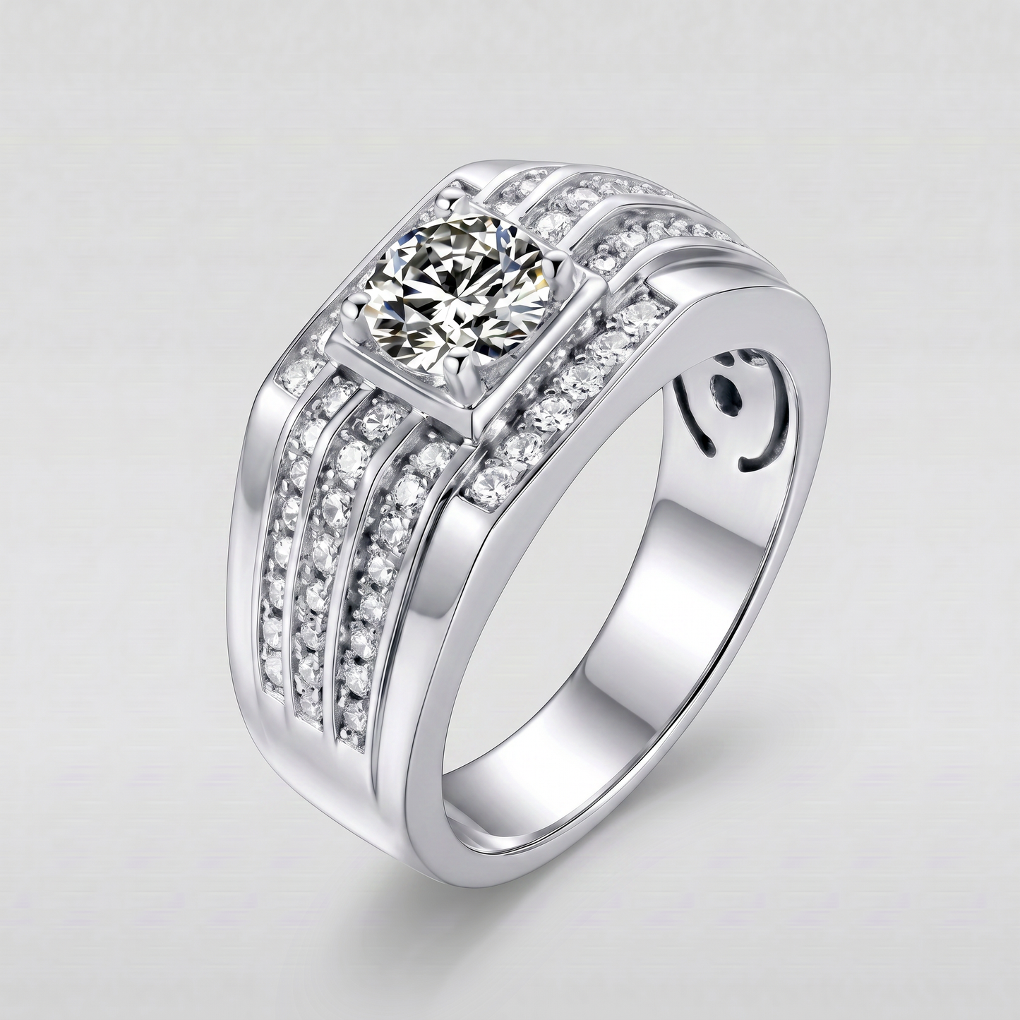Moissanite Vector Herrenring