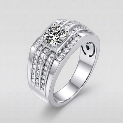 Moissanite Vector Herrenring
