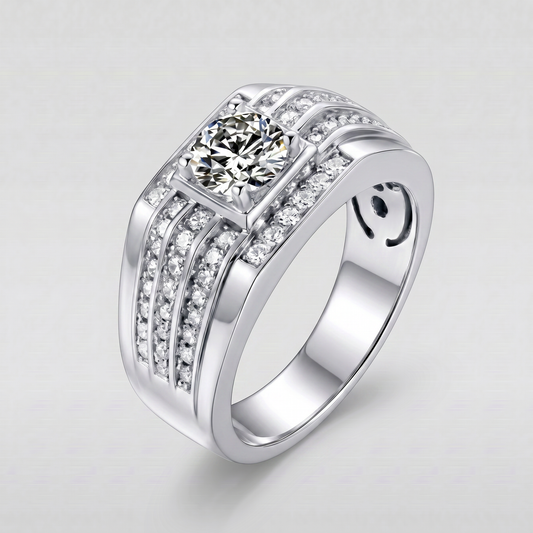 Moissanite Vector Herrenring