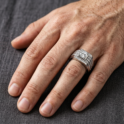 Moissanite Vector Herrenring