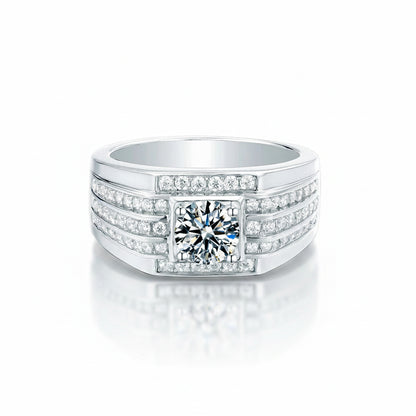 Moissanite Vector Herrenring