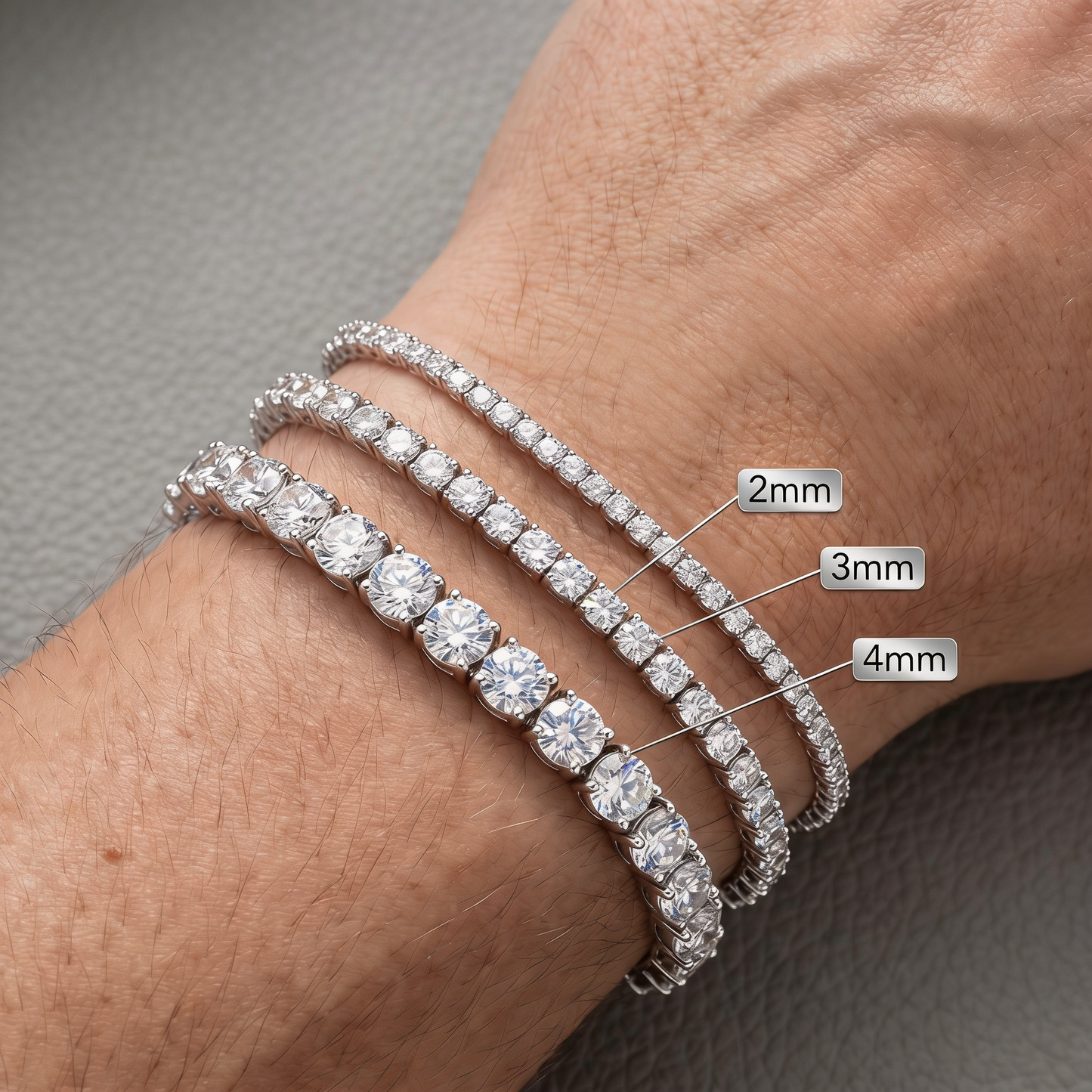 Verstellbares Moissanite Tennis Armband